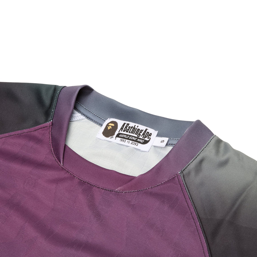 A Bathing Ape Tie Dye Sta Stripe Pattern Relaxed Fit Football Jersey Tee M (Black) - Image 3