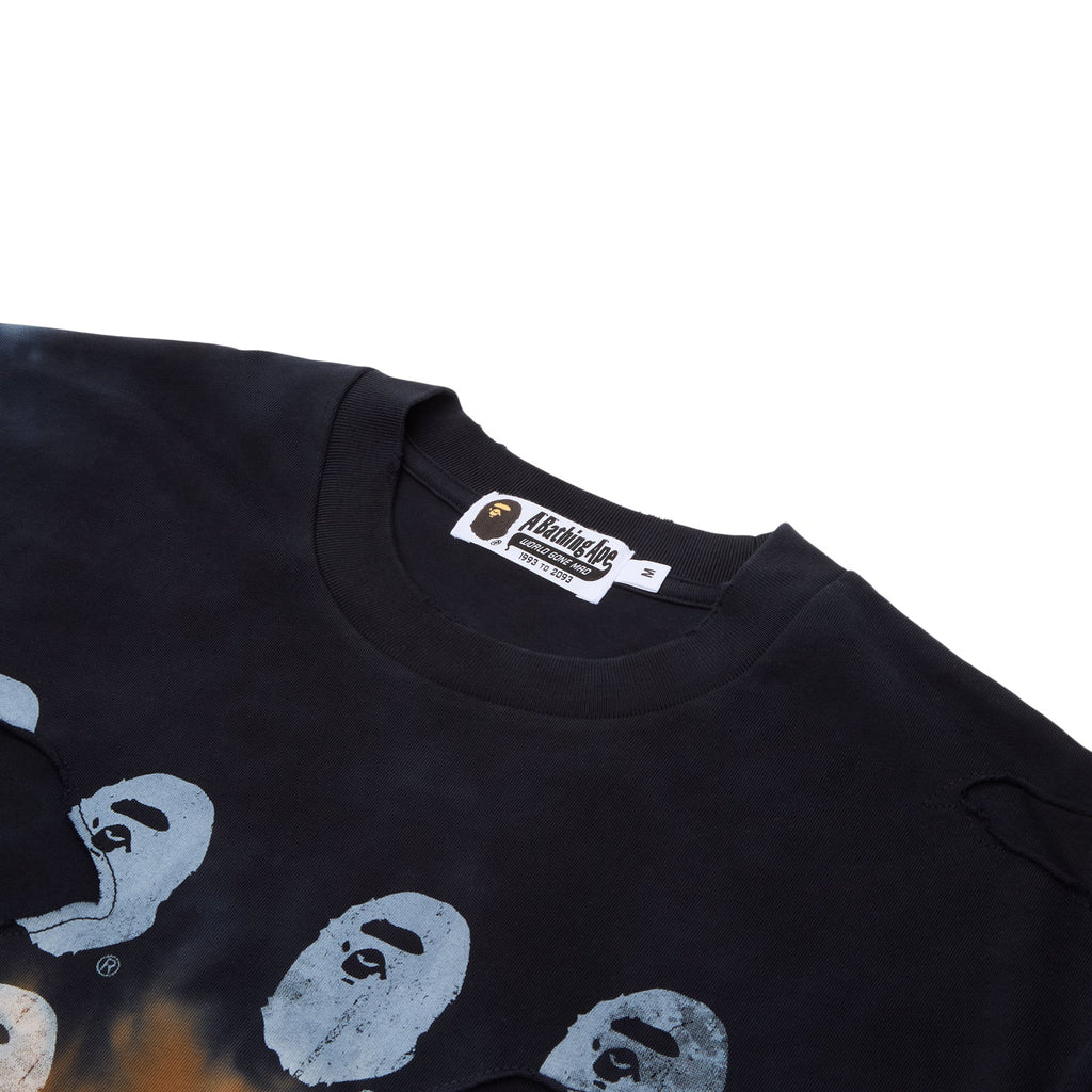 A Bathing Ape Color Camo Tie Dye Destroyed Multi Logo Relaxed Fit Tee M (Black) - Image 3
