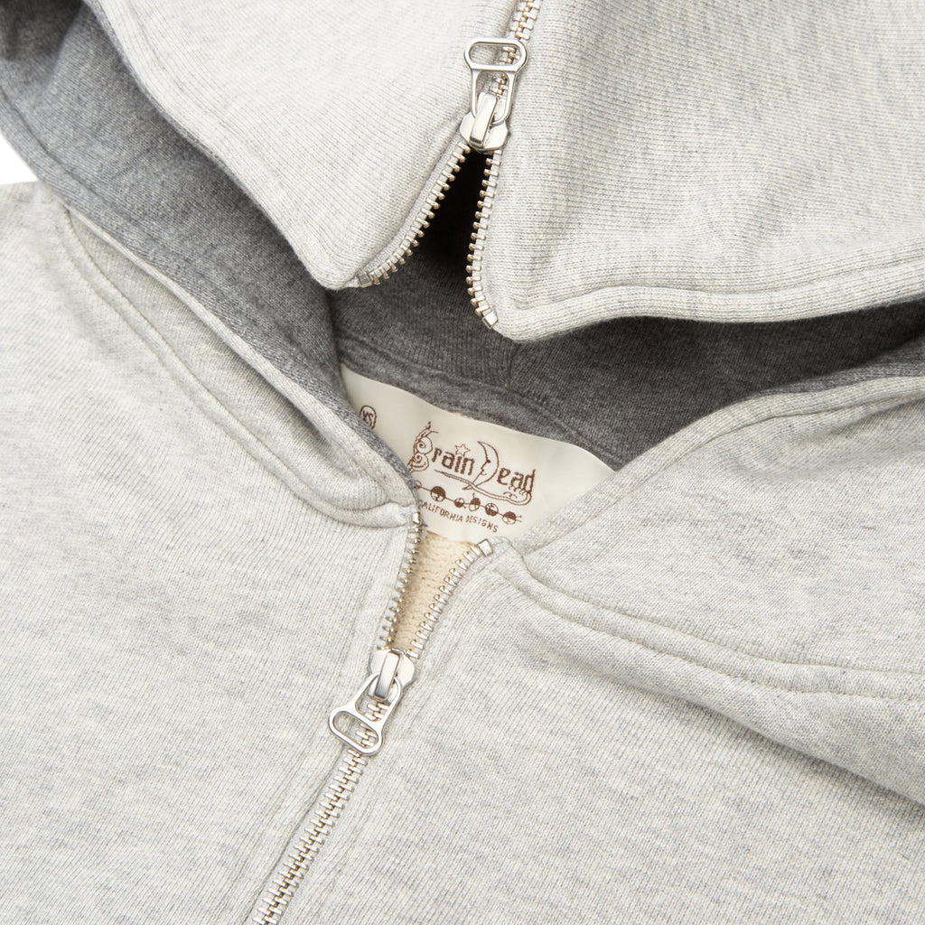 Brain Dead Zip Hoodie (Heather Grey) - Image 5