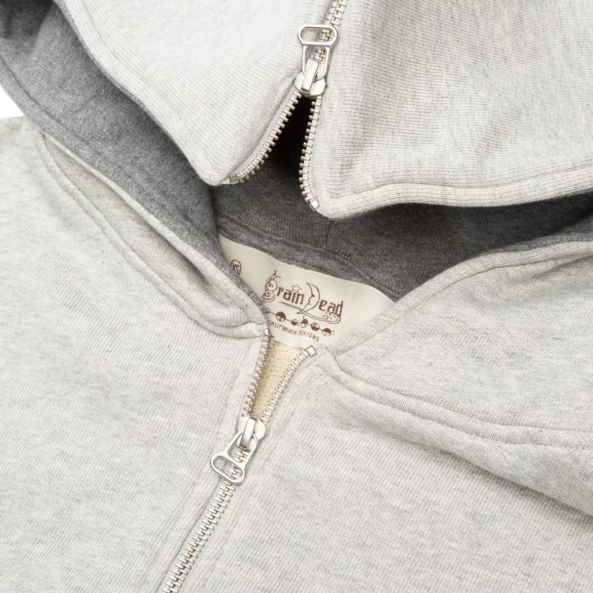 Brain Dead Zip Hoodie (Heather Grey) - Image 5