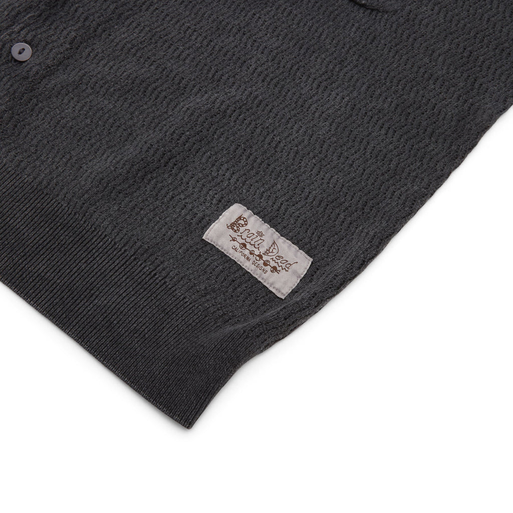 Brain Dead Pigment Dye Long Sleeve Polo Sweater (Ink) - Image 5