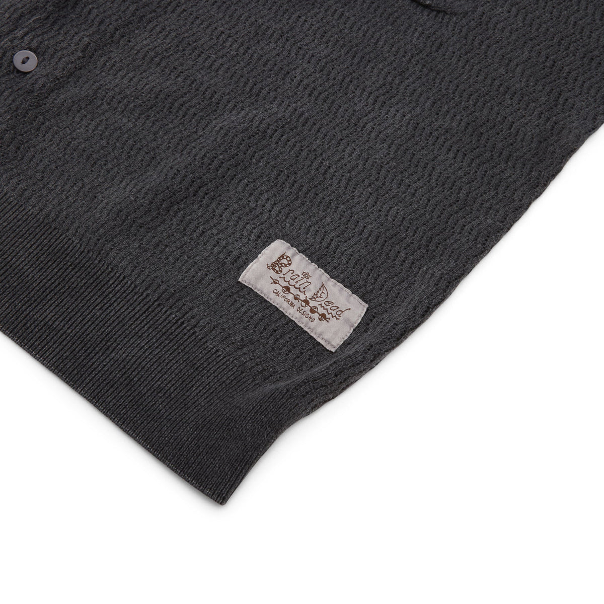 Brain Dead Pigment Dye Long Sleeve Polo Sweater (Ink) - Image 5