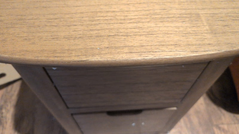 Norway Narrow Oak Bedside Table (Damaged) - Image 8