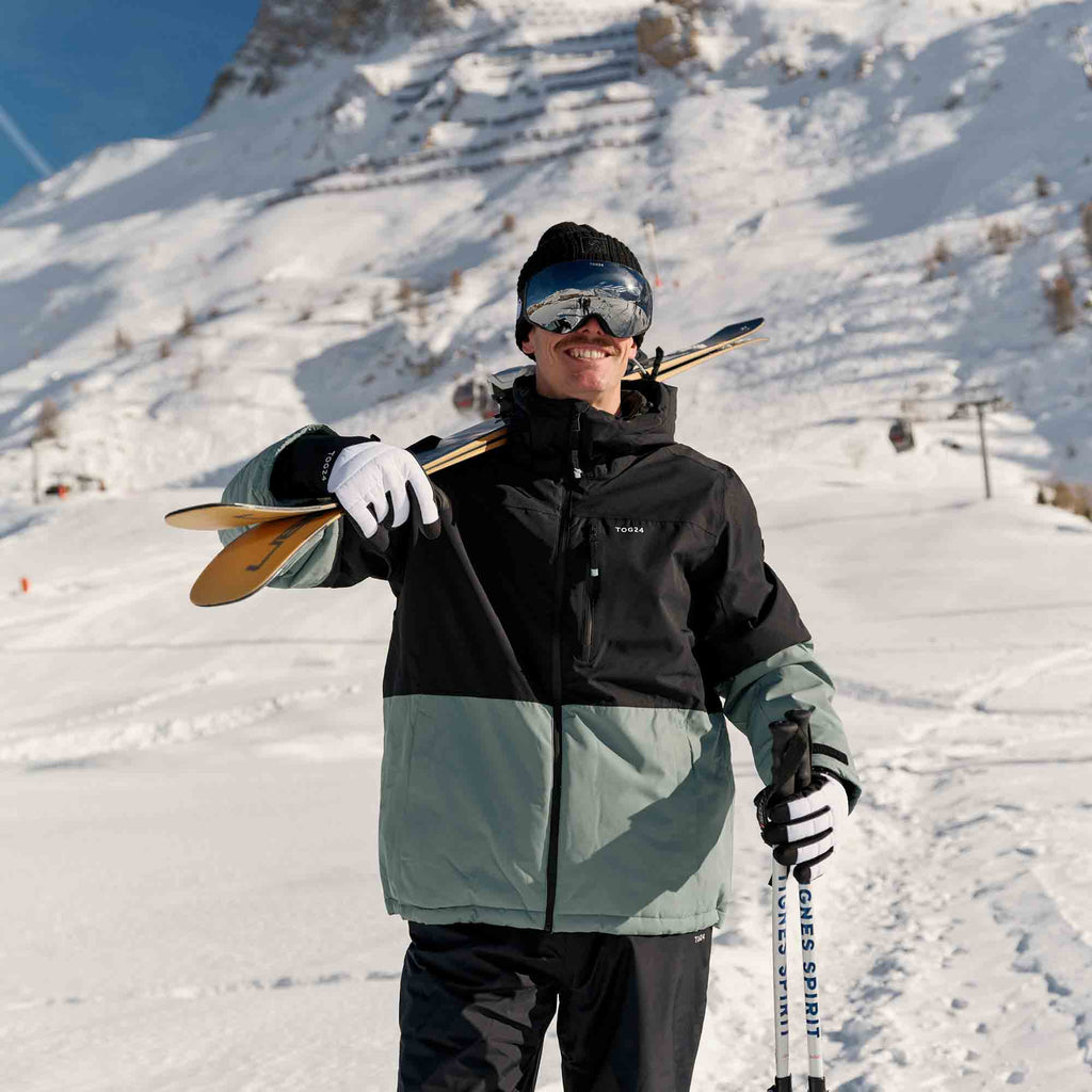 Samoens Mens Waterproof Ski Jacket - Steel Teal/Black - Image 3