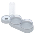 Automatic Pet Feeder with Water Fountain & Raised Double Bowl Stand - Grey