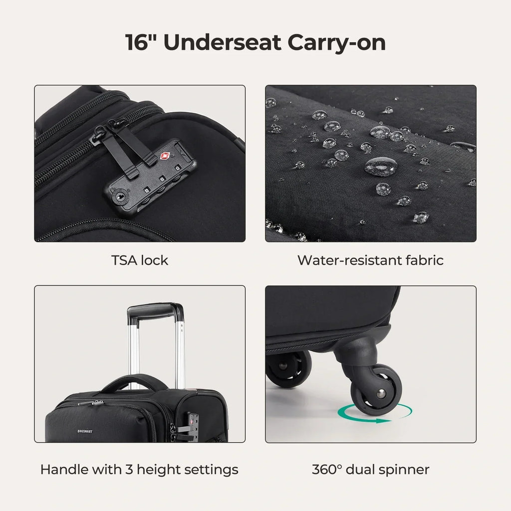 Bagsmart 16" Personal Item Carry on Luggage - Image 4