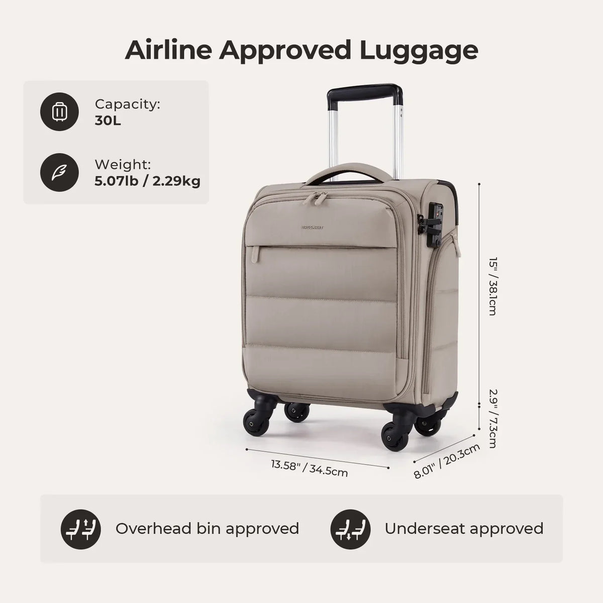 Bagsmart 16" Personal Item Carry on Luggage - Image 15
