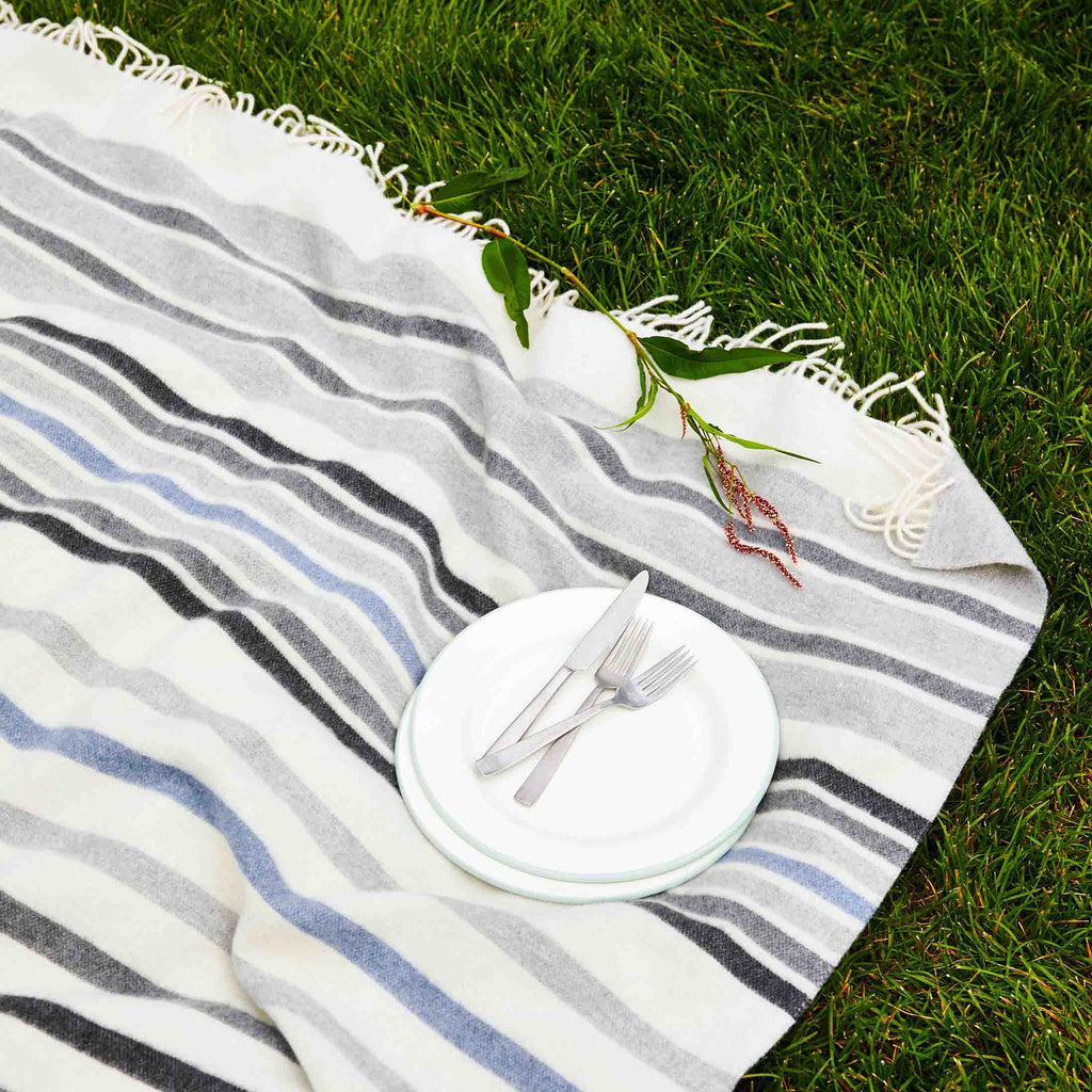 Striped Lambswool Throw Blanket - Image 5