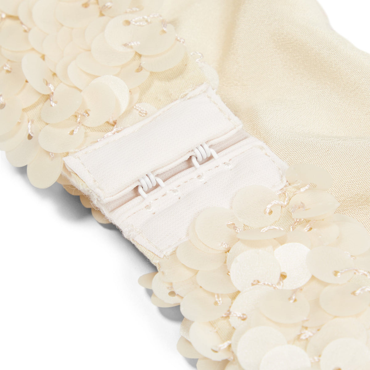 Danielle Guizio Ari Gathered Sequin Top (Ivory) - Image 4