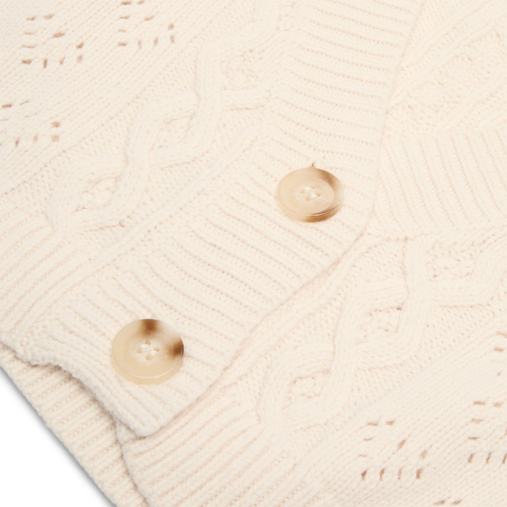 Danielle Guizio Noah Cable Crop Cardigan (Snow white) - Image 4