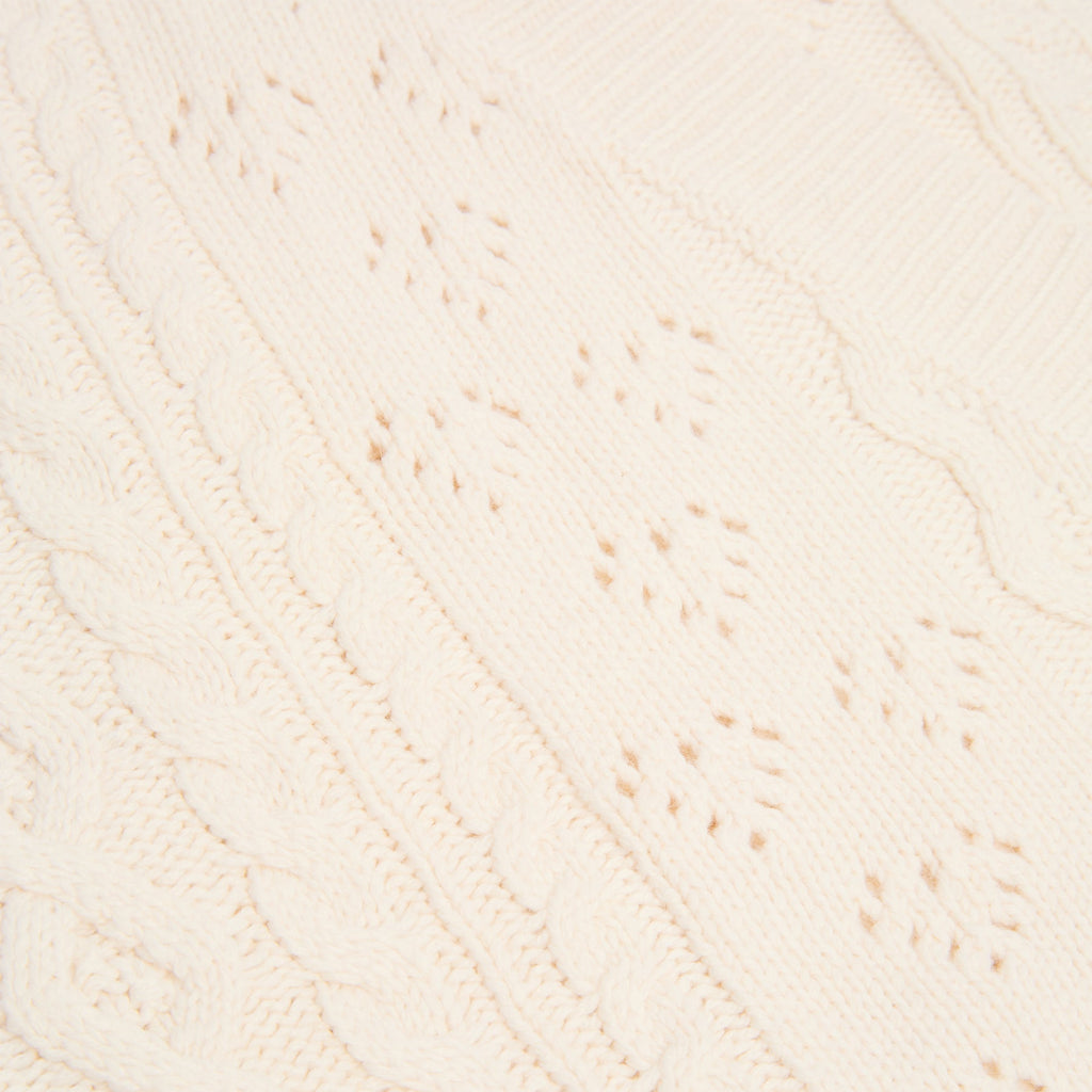 Danielle Guizio Noah Cable Crop Cardigan (Snow white) - Image 5