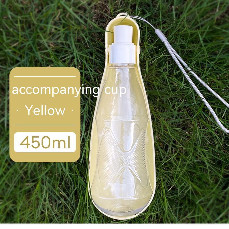Portable Folding Pet Water Bottle - Yellow 450ml