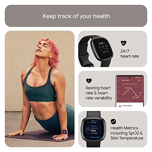 Fitbit Versa 4 Smartwatch – Graphite (FB523BKBK-US) - Image 6