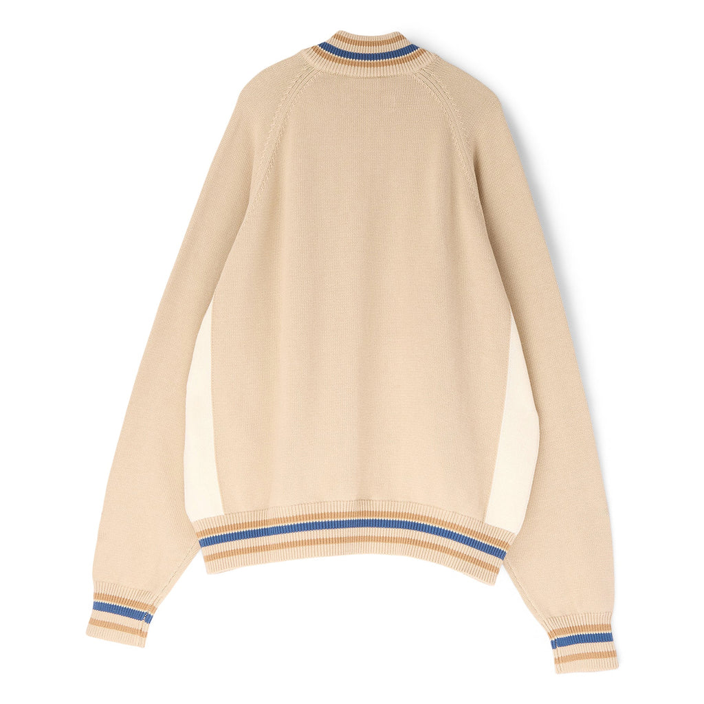Adidem Asterisks Knit Sport Zip Up Sweater (Beige) - Image 2