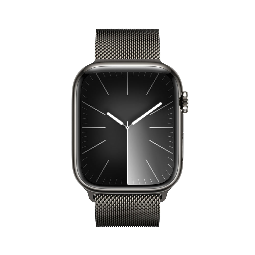 Apple Watch Series 9 [GPS + Cellular] 45mm Graphite Stainless Steel w/ Graphite Milanese Loop - Image 2