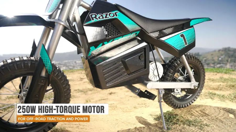 Razor - Dirt Rocket MX350 w/ 7 miles Max Operating Range and 14 mph Max Speed - Teal/Black - 15128045 - Image 4