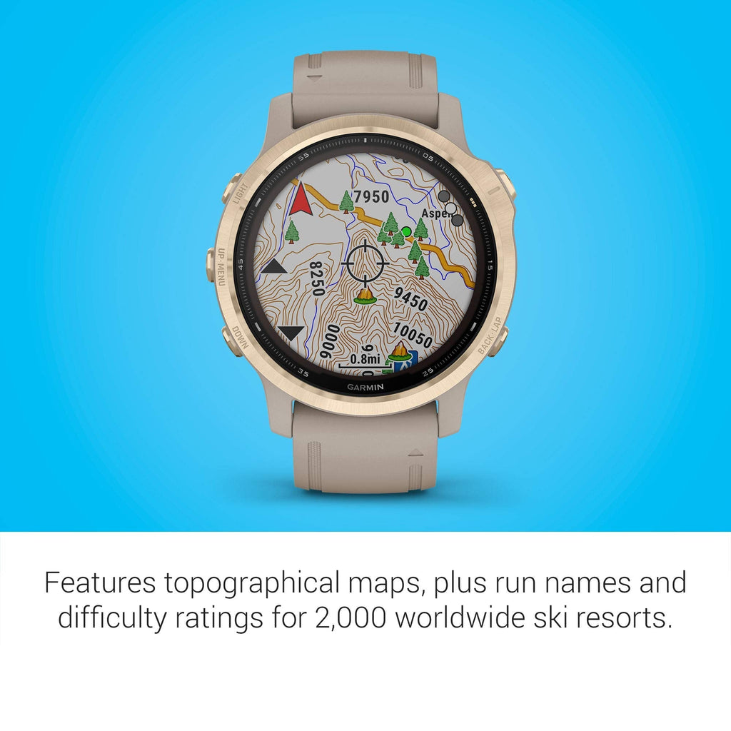 Garmin fenix 6S Pro Solar 42mm Light Gold with Light Sand Band - 010-02409-10 - Image 5