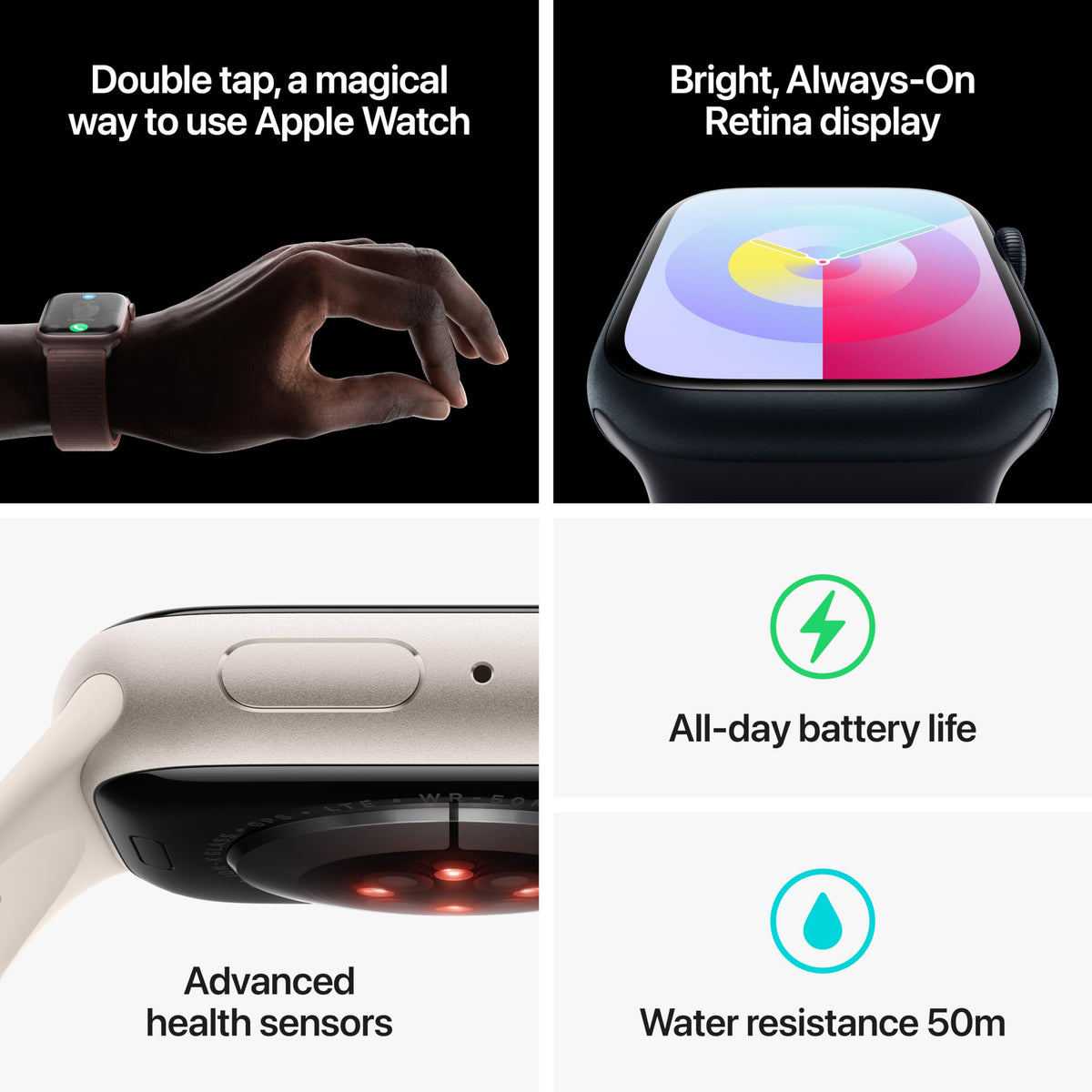 Apple - Watch Series 9 GPS + Cellular 41mm Starlight Aluminum Case with Starlight Sport Loop - MRHQ3LW/A - Image 5
