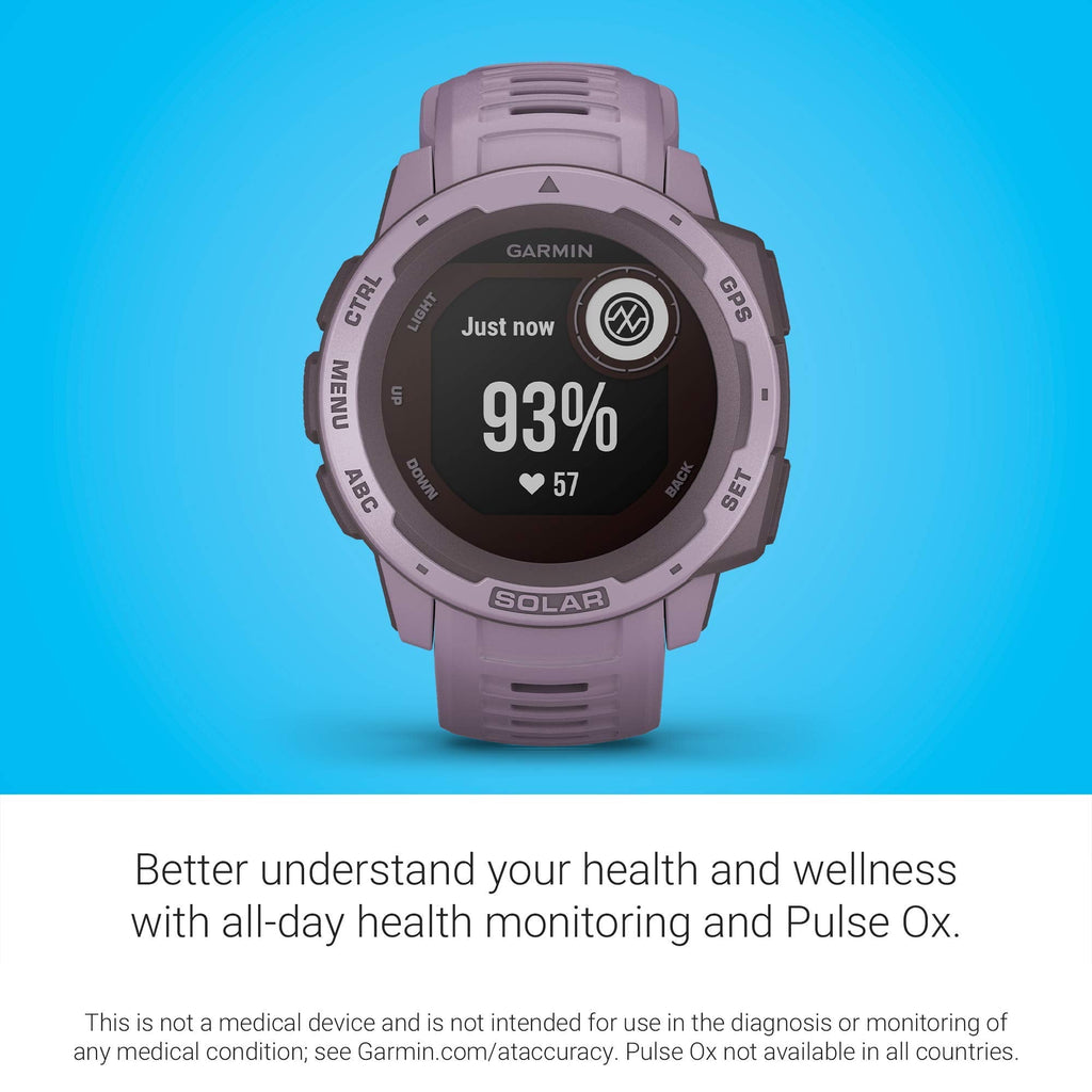 Garmin - Instinct Solar 45mm Fiber Orchid w/ Orchid Band - 010-02293-12 - Image 3