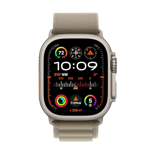 Apple Watch Ultra 2 (GPS + Cellular) 49mm Titanium Case with Olive Alpine Loop with Blood Oxygen - M - Image 2