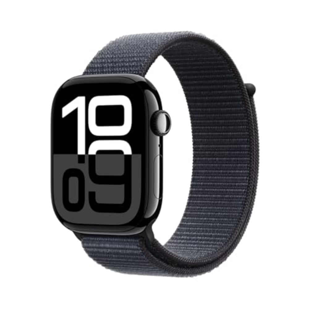 Apple Watch Series 10 (GPS) 46mm Jet Black Aluminum w/ Ink Sport Loop