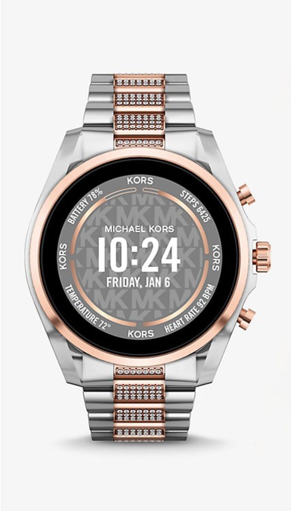 Michael Kors Gen 6 Bradshaw 44mm Silver & Rose Gold Stainless Steel