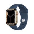 Apple Watch Series 7 Cellular - 45mm Gold with Abyss Blue Sport Band -MN9J3LL/A