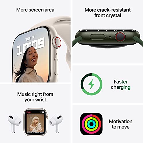 Apple Watch Series 7 Cellular - 45mm Gold with Abyss Blue Sport Band -MN9J3LL/A - Image 4