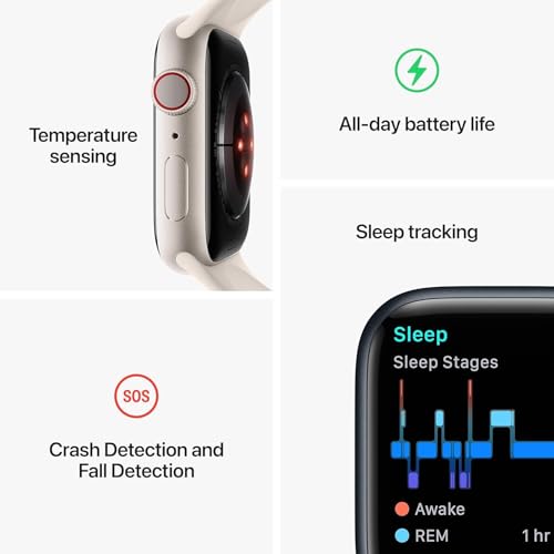 Apple Watch Series 9 (GPS + Cellular) 45mm Graphite Stainless Steel Case with Midnight Sport Band - Image 2