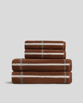 2+2 Organic Plush Bath Bundle - Tobacco Windowpane