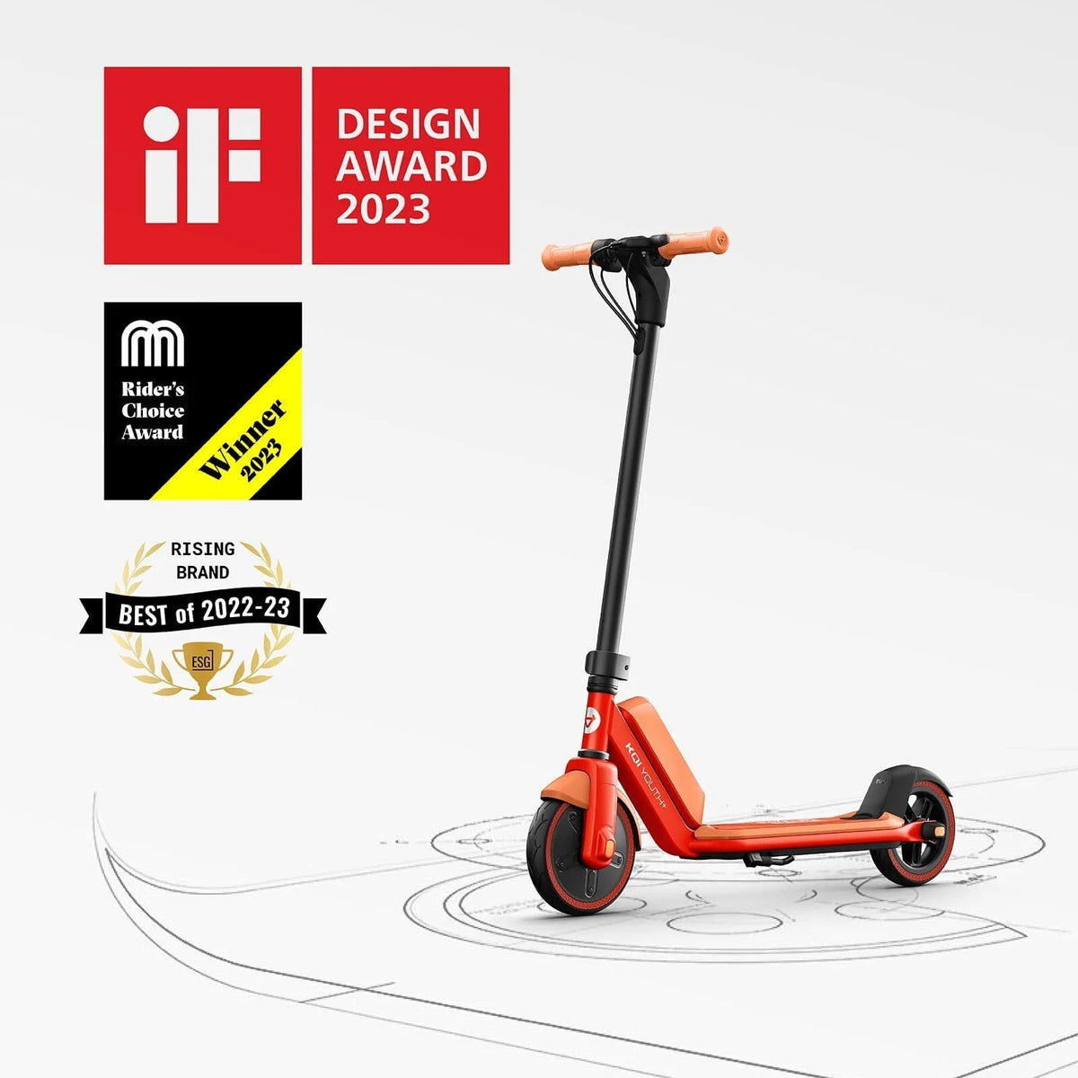 NIU - KQi Youth+ Electric Kids Scooter w/ 7.5 mi Max Operating Range & 10 mph Max Speed - Orange - Image 4