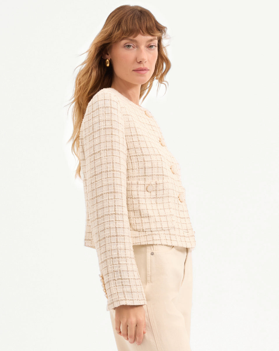 Andrea Metallic Tweed Jacket - Image 3