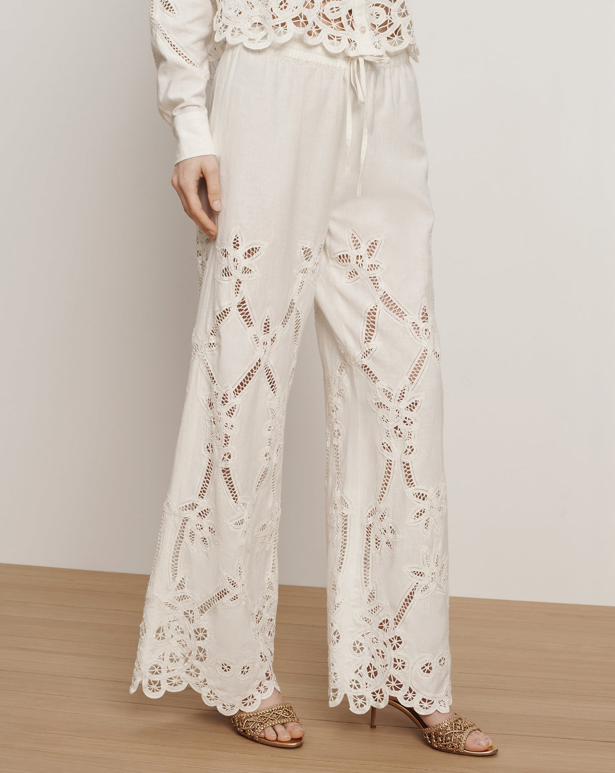 Daisy Wide-Leg Eyelet Pant - Image 2