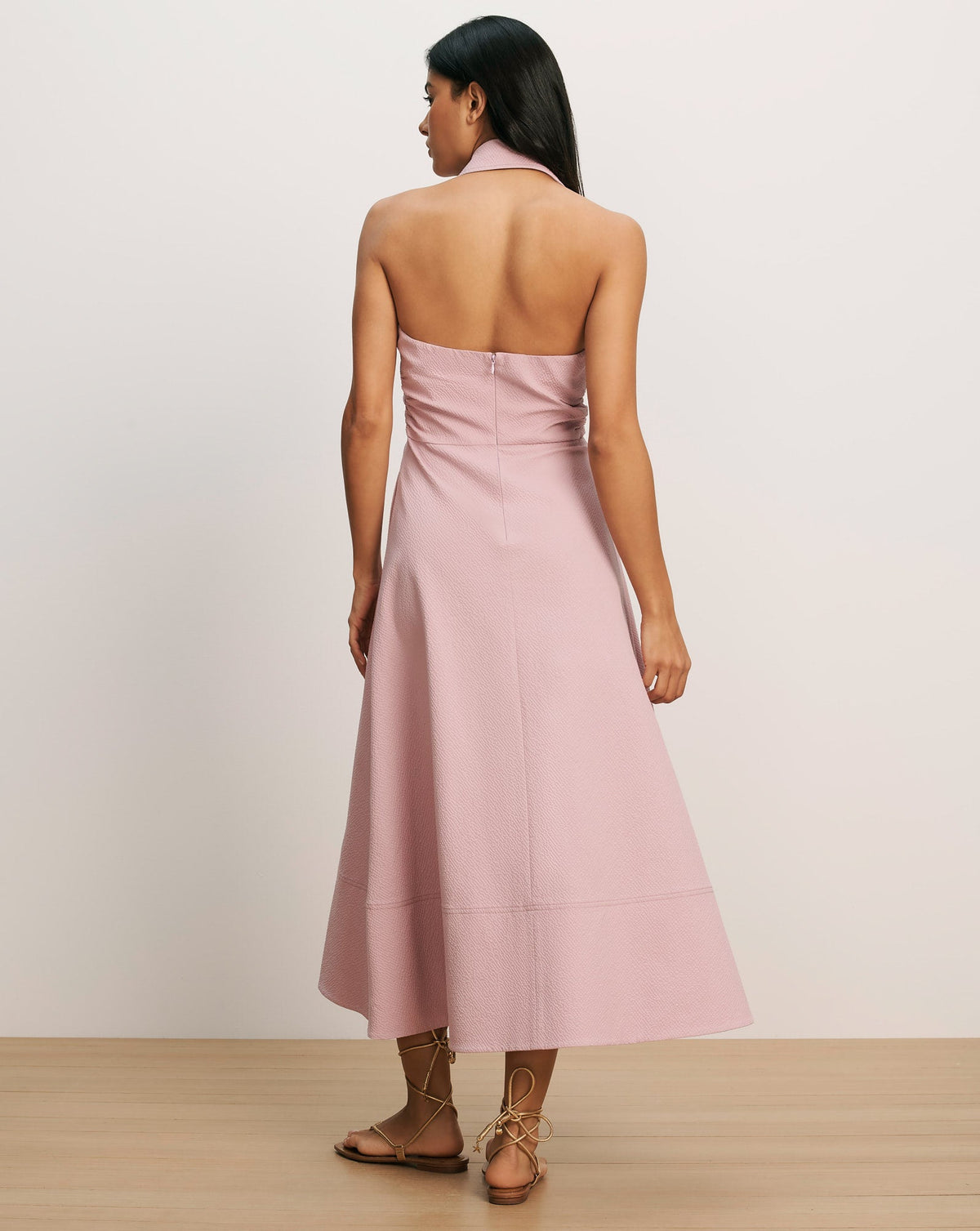 Mackey Seersucker Halter Midi Dress - Image 4