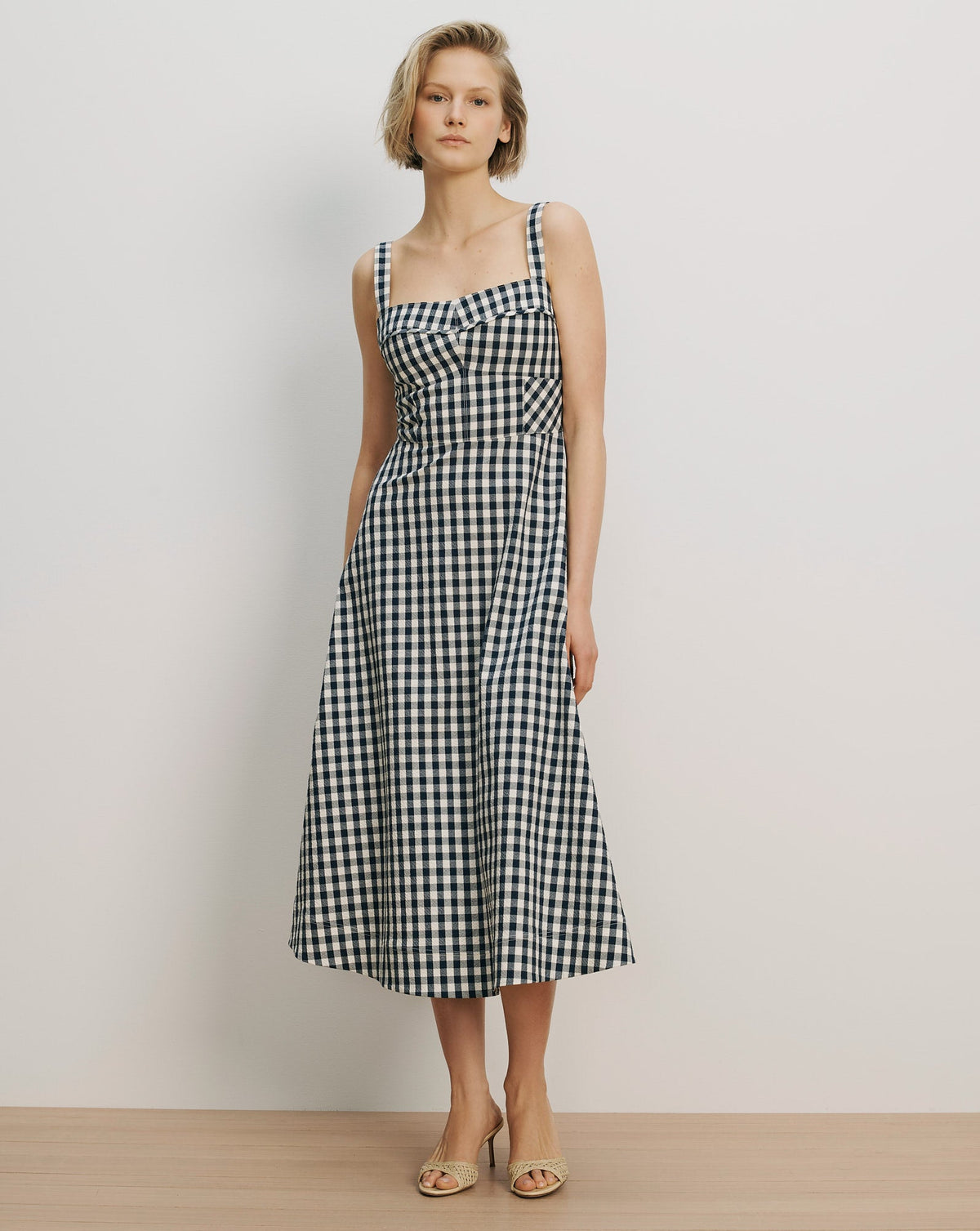 Aila Gingham Midi Dress