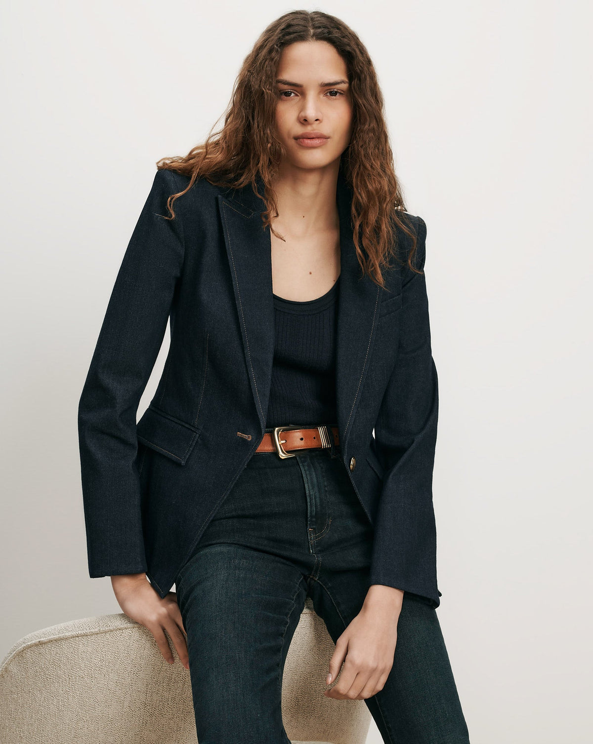 Miller Denim Single-Breasted Dickey Jacket