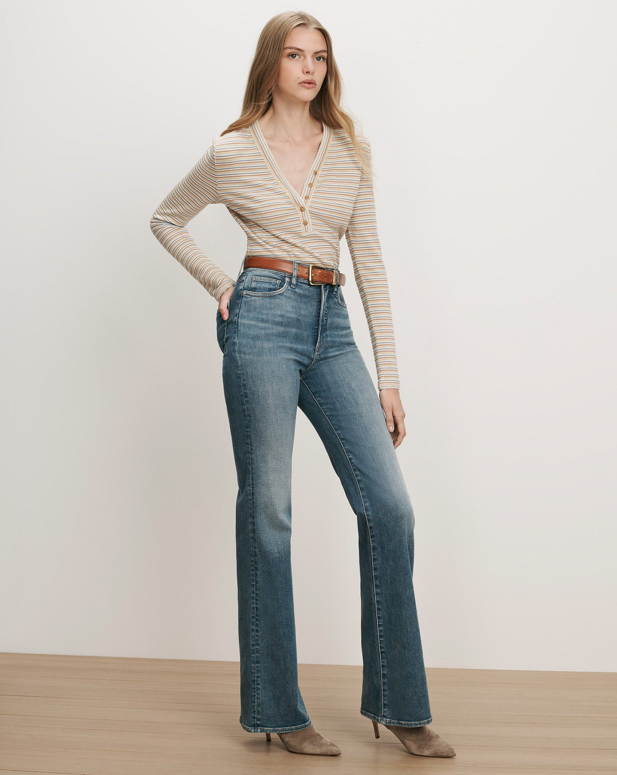 Faelan Striped Henley Shirt - Image 2