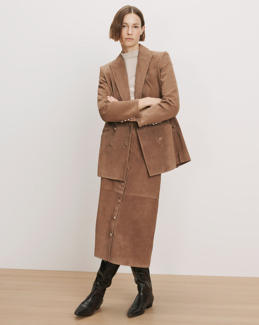Callisian Suede Midi Skirt - Image 2