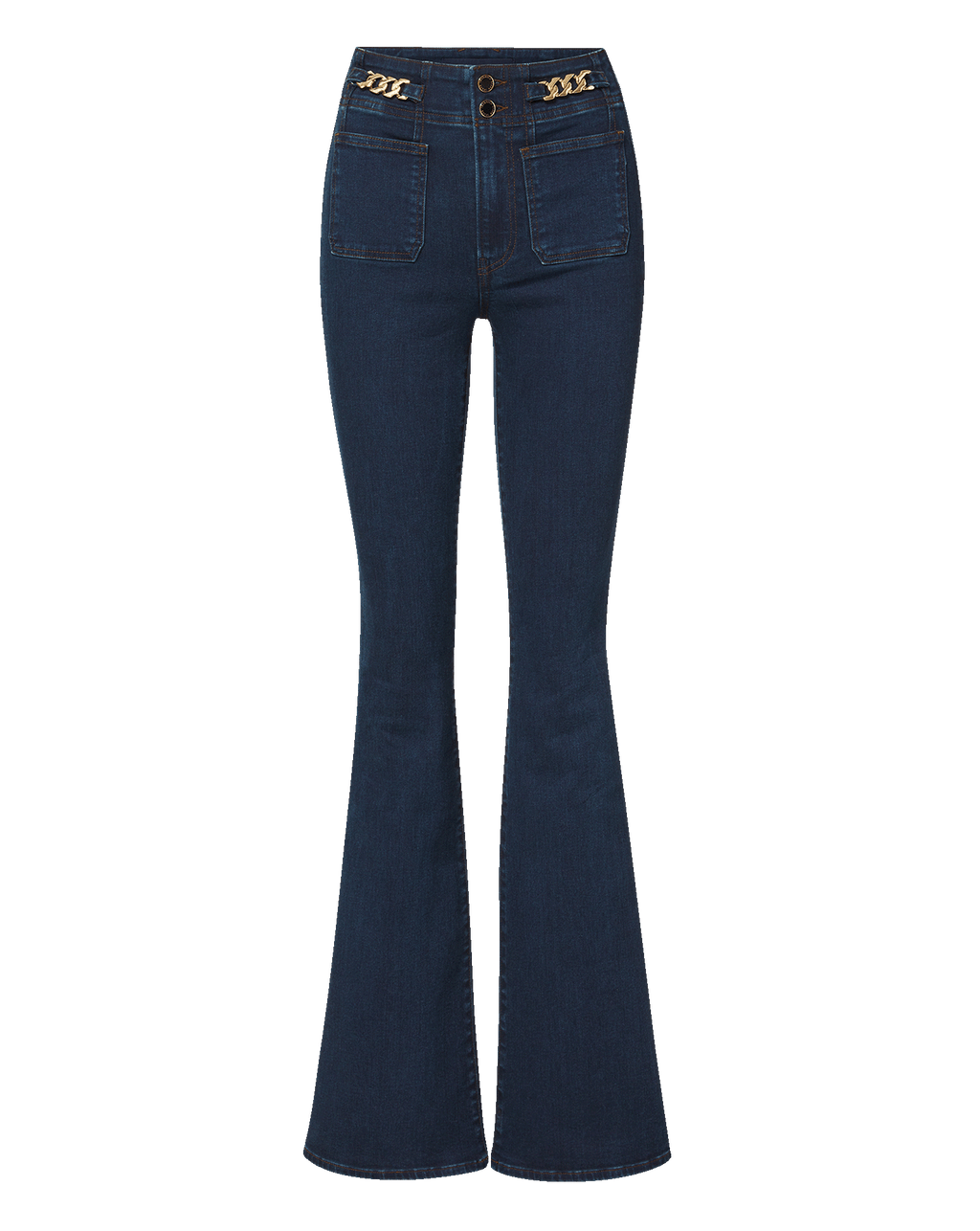 Beverly Skinny-Flare Chain-Detail Jean - Image 7