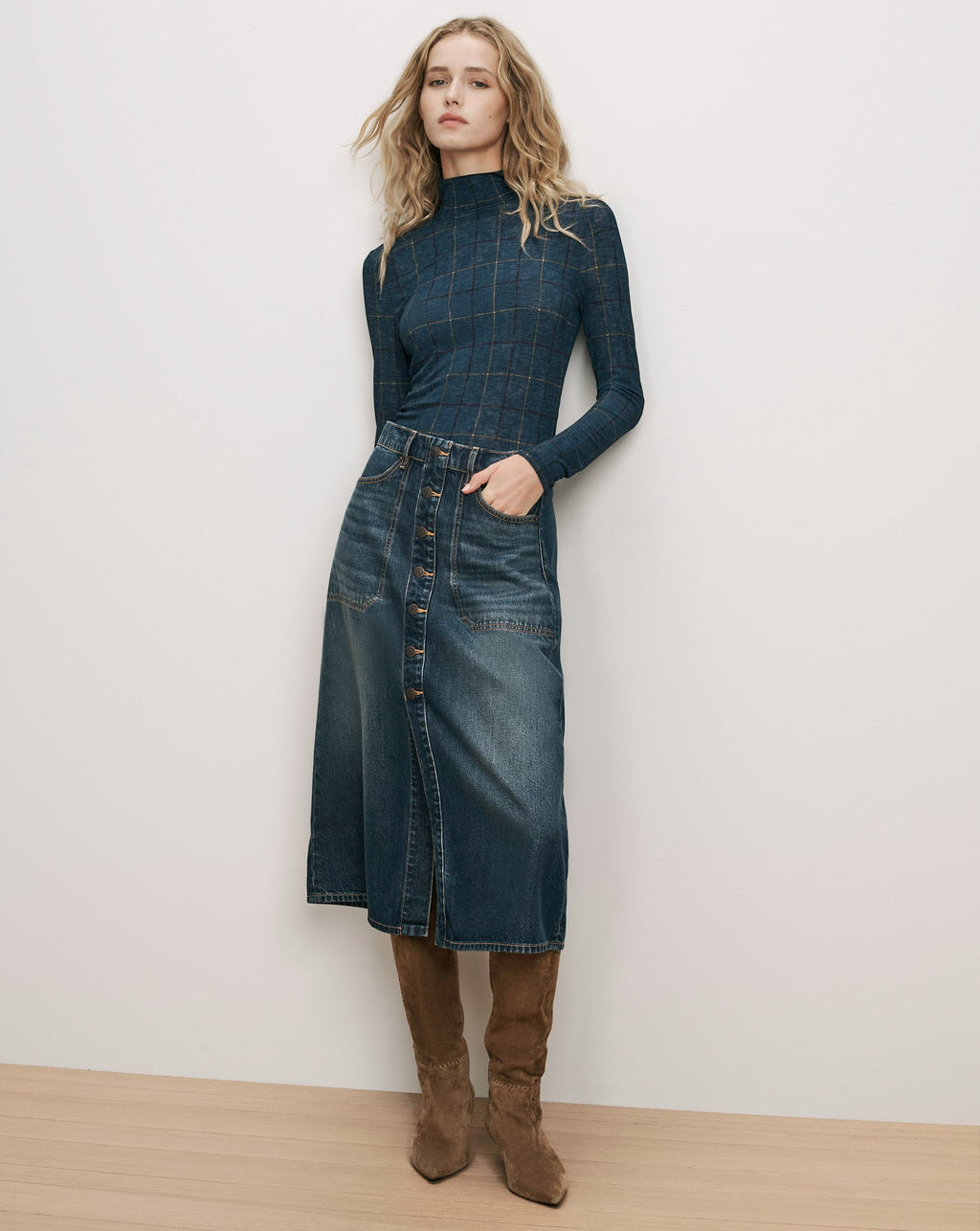 Wyeth Plaid Turtleneck Top - Image 2