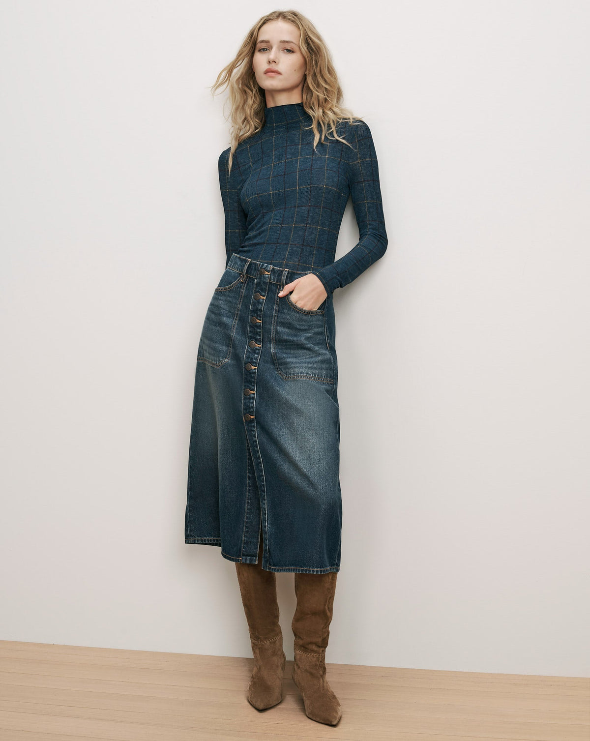 Wyeth Plaid Turtleneck Top - Image 2