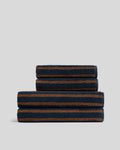 2+2 Organic Resort Stripe Bath Bundle - Ink with Tobacco