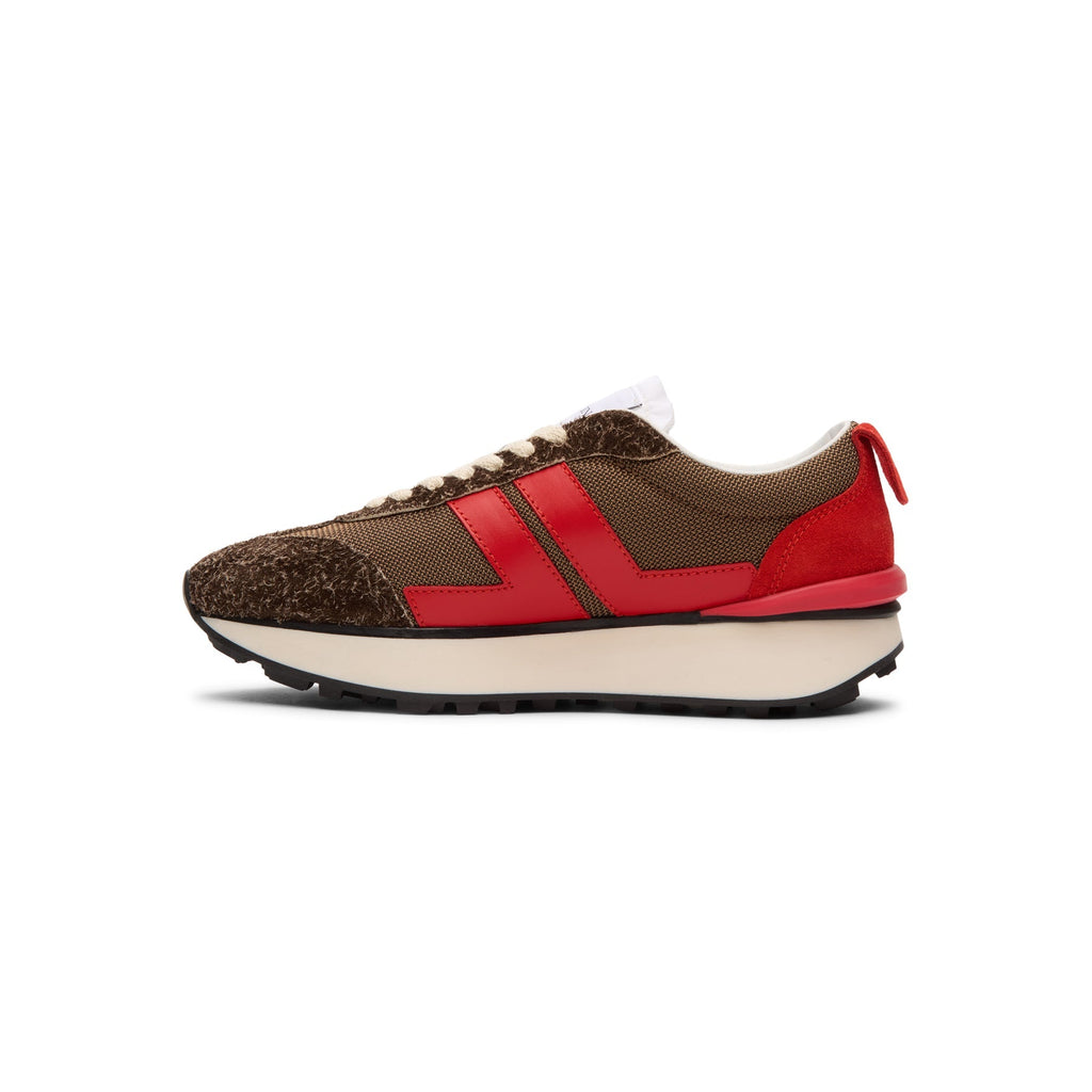 Lanvin Bumpr Mesh Sneakers (Brown/Red) - Image 2