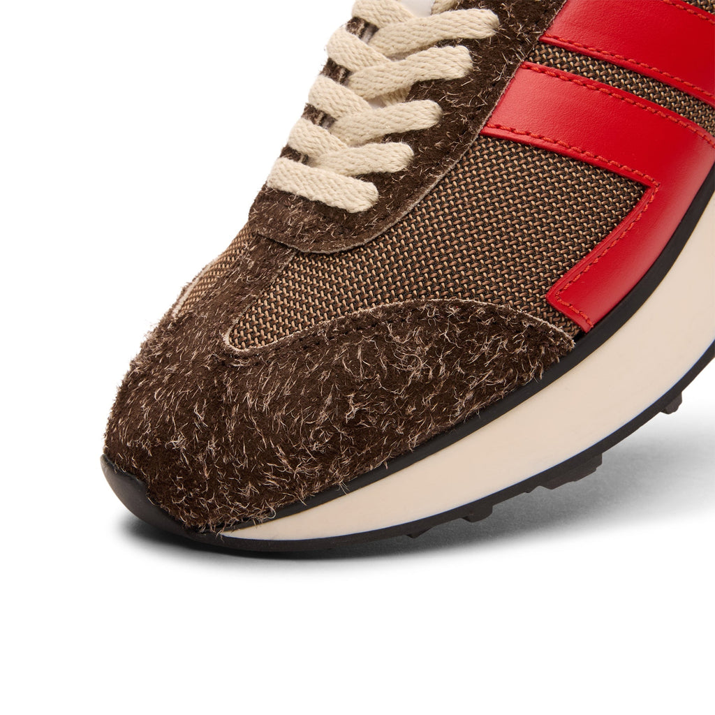 Lanvin Bumpr Mesh Sneakers (Brown/Red) - Image 6