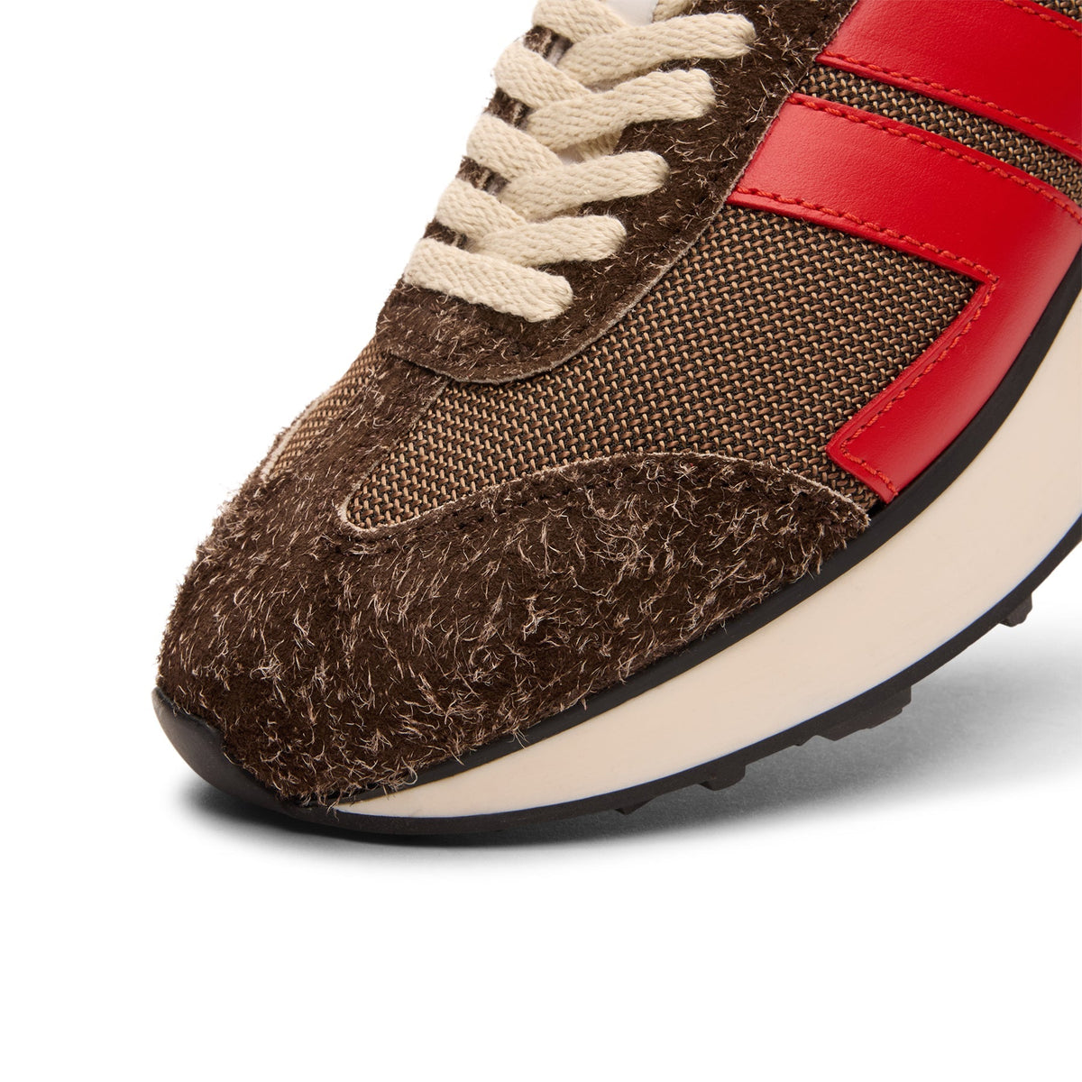 Lanvin Bumpr Mesh Sneakers (Brown/Red) - Image 6