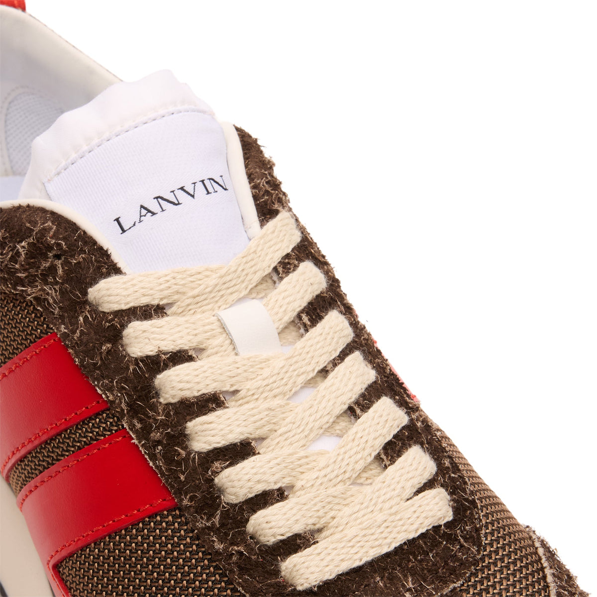 Lanvin Bumpr Mesh Sneakers (Brown/Red) - Image 7