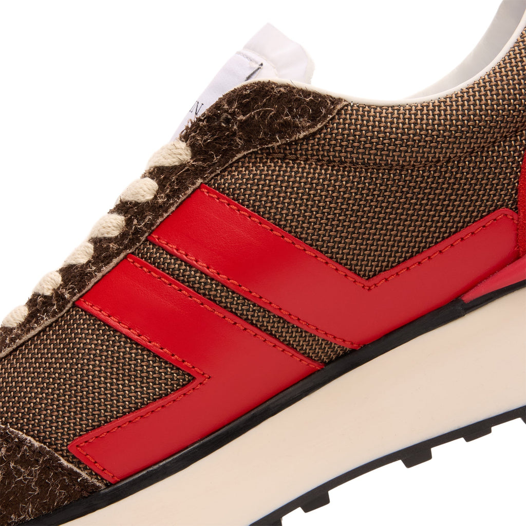 Lanvin Bumpr Mesh Sneakers (Brown/Red) - Image 8