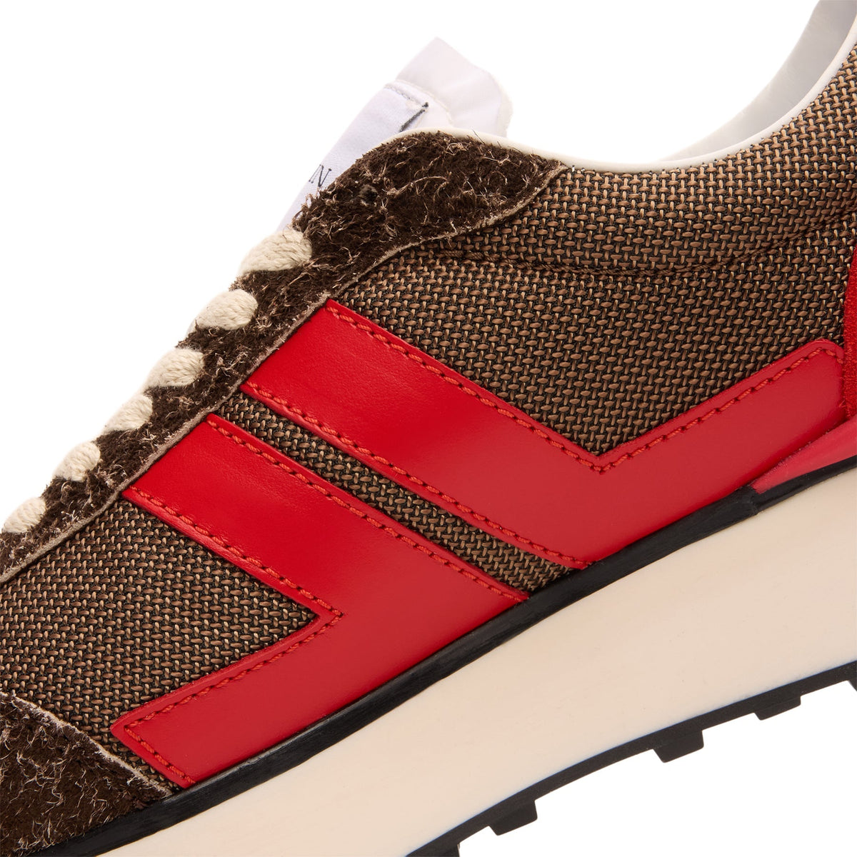 Lanvin Bumpr Mesh Sneakers (Brown/Red) - Image 8