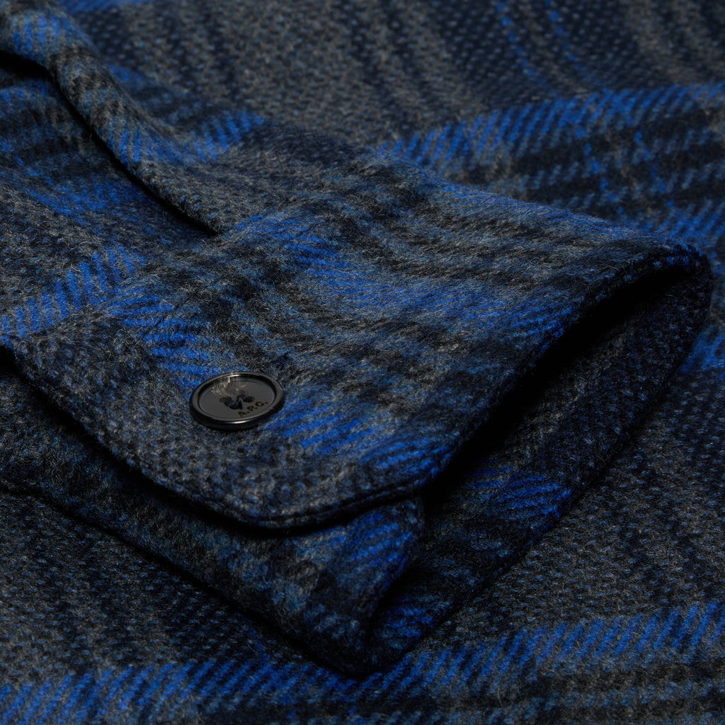 A.P.C. Bobby Overshirt (Blue/Heather grey) - Image 4