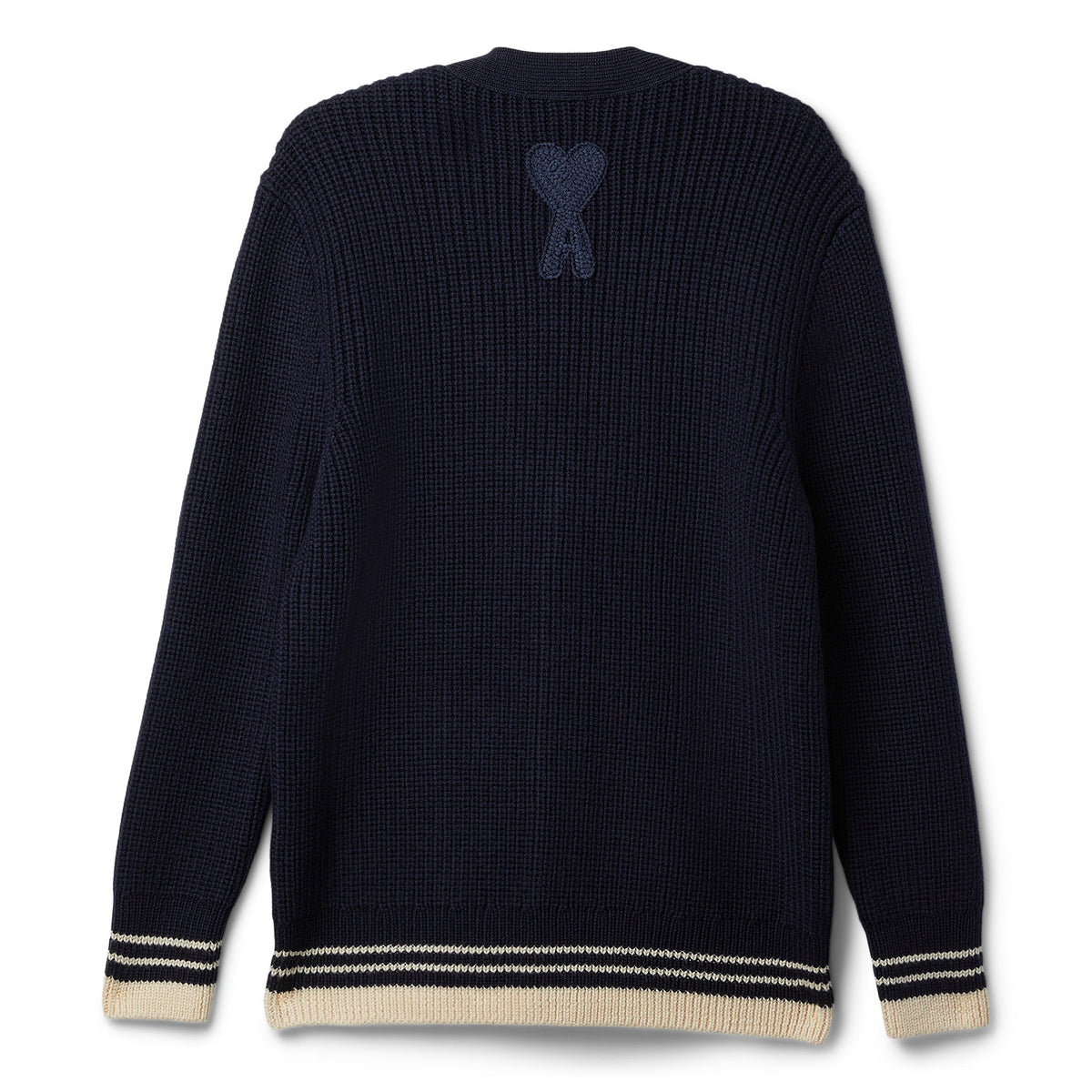AMI Paris Ribbed Cardigan (Navy blue) - Image 2